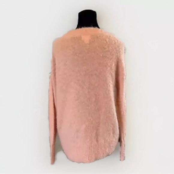 Mohair Wool Sweater Caslon S Womens Lightweight Fuzzy Peach Party Preppy Retro - Picture 3 of 6